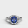 varitsa-jewellers - Single Halo 1.95ct Round Cut Sapphire Engagement Ring - 06GG60S